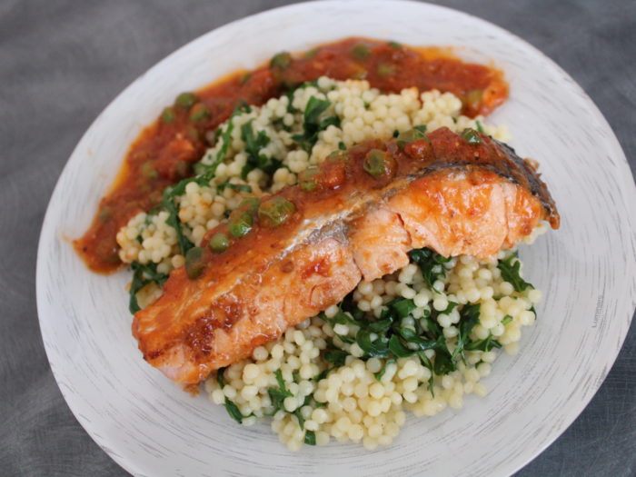 Salmon in Tomato Coconut Cream Sauce